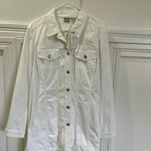 Brand New Chicos Jean Jacket in White
